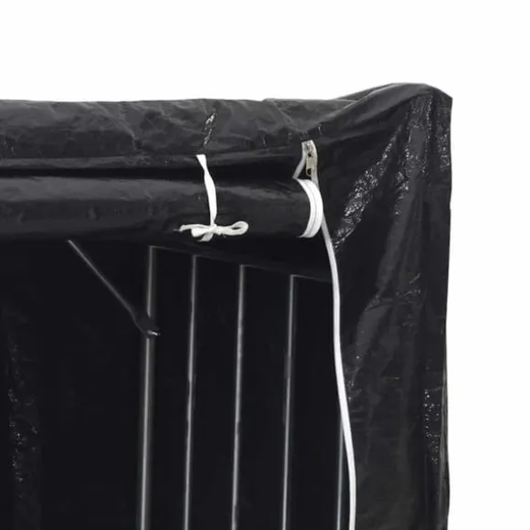 Brændestativ med regnslag i galvaniseret stål - Størrelse: 100x80x200 cm | Farve: Sølv