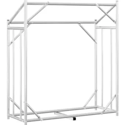 Brændestativ med regnslag - Galvaniseret stål | Størrelse: 100,5x40,5x110,5 cm