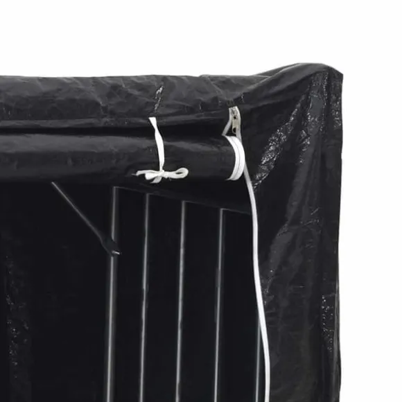 Brændestativ med regnslag - Galvaniseret stål | Størrelse: 100,5x40,5x110,5 cm