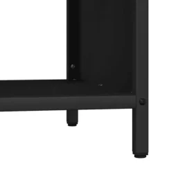 Brændestativ med trætop - Robust brændereol | Størrelse: 100,5x35,5x40 cm | Farve: Sort