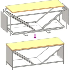 Brændestativ med trætop - Robust brændereol | Størrelse: 100,5x35,5x40 cm | Farve: Sort