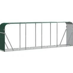Brændestativ til brændeopbevaring - Galvaniseret stål | Størrelse: 300x45x100 cm | Farve: Grøn