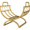 Brændestativ til indendørs brug 46×36×41 cm til pejs/ovn, metal, guld