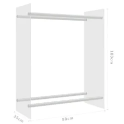 Brændestativ 80x35x100 cm hærdet glas transparent - Brændeholder - Brændeholdere - Home & Living