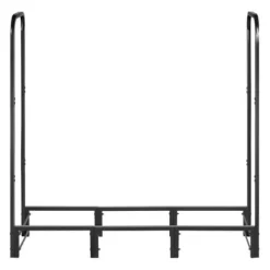 Brændestativ, 122x32x118 cm, Sort, Metal, Udendørs opbevaring