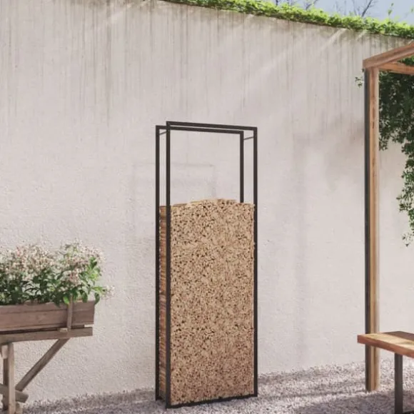 Brændestativ 80x28x222 cm stål matsort - Brændestativ - Brændestativer - Home & Living