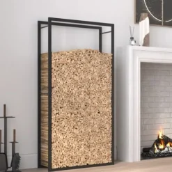 Brændestativ 80x28x154 cm stål matsort - Brændestativ - Brændestativer - Home & Living
