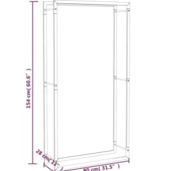 Brændestativ 80x28x154 cm stål matsort - Brændestativ - Brændestativer - Home & Living