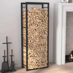 Brændestativ 50x28x132 cm stål matsort - Brændestativ - Brændestativer - Home & Living
