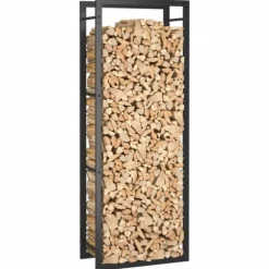 Brændestativ 50x28x132 cm stål matsort - Brændestativ - Brændestativer - Home & Living