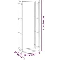 Brændestativ 50x28x132 cm stål matsort - Brændestativ - Brændestativer - Home & Living