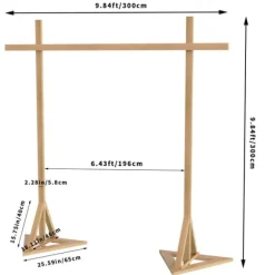 Bryllupsbue i træ - Baggrundsstativ espalier/pergola - 3 x 3 m - Str. L - Naturtræ - Lysegul