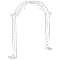 Bryllupsbue Stativ, Elegant Metal Design, Stor Størrelse,HVID, 220x30x240cm