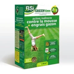 BSI - Græsgødning - Greentime - Til gødning af græsplæner - Op til 40m² - Høj kvalitet - 4kg