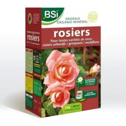BSI - Organisk rosgödsel - För alla typer av rosor - Briljant blomning - Långvarig verkan - 4 kg - Upp till 40 m²
