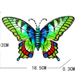 Butterfly Vægskilt Have Ornament 18,5x0,3x12cm - Grøn