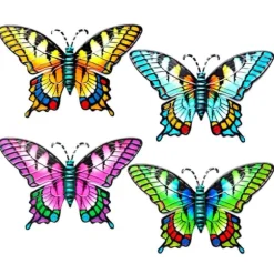 Butterfly Vægskilt Have Ornament 18,5x0,3x12cm - Blå