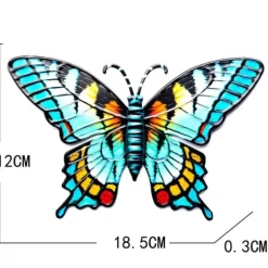 Butterfly Vægskilt Have Ornament 18,5x0,3x12cm - Blå