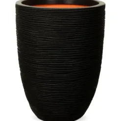 CAPI EUROPE Elegant lav vase RIB NL - 34x46 cm - Sort