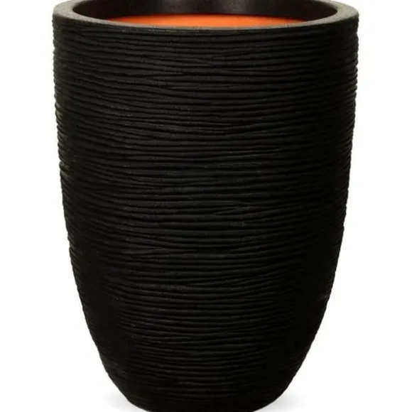 CAPI EUROPE Elegant lav vase RIB NL - 34x46 cm - Sort
