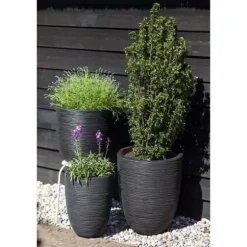 CAPI EUROPE Elegant lav vase RIB NL - 34x46 cm - Sort