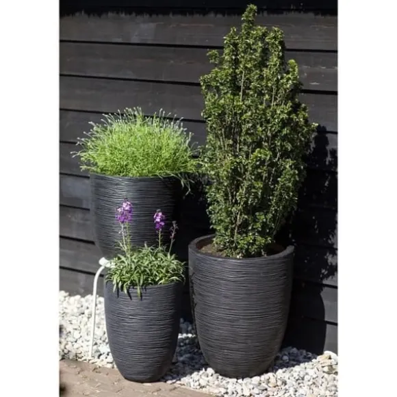 CAPI EUROPE Elegant lav vase RIB NL - 34x46 cm - Sort