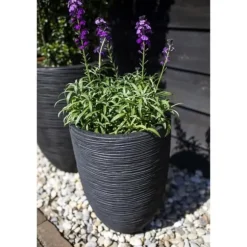 CAPI EUROPE Elegant lav vase RIB NL - 34x46 cm - Sort