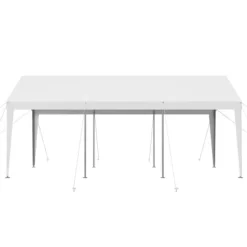 Carport Biloverdækning 10 x 20 FT, Kraftig Bærbar Biloverdækningstelt, Hvid Farve, Modstandsdygtig Mod Vejrforhold