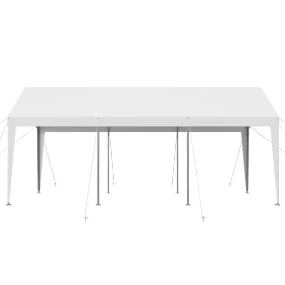 Carport Biloverdækning 10 x 20 FT, Kraftig Bærbar Biloverdækningstelt, Hvid Farve, Modstandsdygtig Mod Vejrforhold