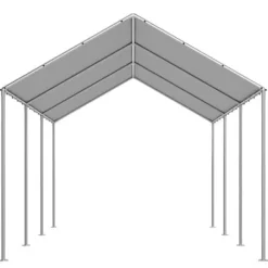 Carport erstatningsoverdækning 6x3,43x2,87 m grå, vandtæt, PE-materiale