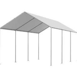 Carport erstatningsoverdækning 6x3,43x2,87 m grå, vandtæt, PE-materiale