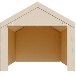 Carport erstatningsoverdækning 6,09x3,05x2,87 m beige, vandtæt, PE-materiale