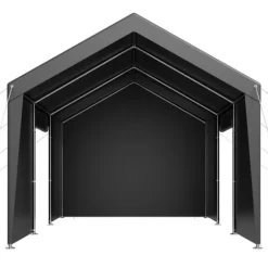 Carport Overdækning 3,5x6,5 m, Kraftig Overdækning, Sidevægge, Grå Farve