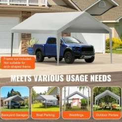 Carport udskiftningsoverdækning, 610x364x95 cm, grå, vandtæt
