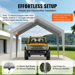 Carport udskiftningsoverdækning, 610x364x95 cm, grå, vandtæt