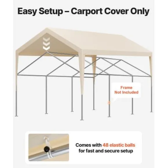 Carport udskiftningspresenning 3,6x6 m beige, vandtæt, kraftig