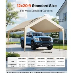 Carport udskiftningspresenning 3,6x6 m beige, vandtæt, kraftig