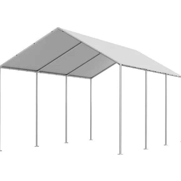 Carport-udskiftningspresenning - Garagepresenning - 3 x 6 m - UV-resistent - Vandtæt - Kraftigt Overtræk - Med Kugleelastikker - Uden Ramme - Grå