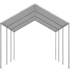 Carport-udskiftningspresenning - Garagepresenning - 3 x 6 m - UV-resistent - Vandtæt - Kraftigt Overtræk - Med Kugleelastikker - Uden Ramme - Grå