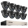 CCTV Sikkerhedskamera System, 8 Kanaler, HD 1080P, Ingen