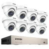CCTV Sikkerhedskamera System, 8 Kanal HD 1080P, Vandtæt IR Filter, Hvid Kamera, Ingen