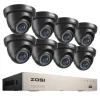 CCTV Sikkerhedskamera System, 8 Kanal HD 1080P, Vandtæt IR Filter, Sort Kamera, Ingen