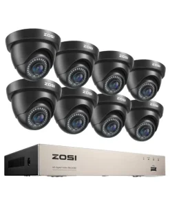 CCTV Sikkerhedskamera System, 8 Kanal HD 1080P, Vandtæt IR Filter, Sort Kamera, Ingen