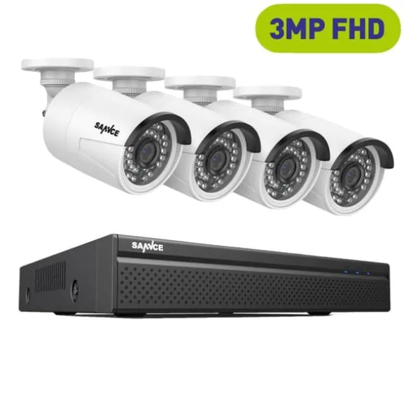 CCTV Sikkerhedssystem, 3MP Opløsning, Nem PoE Opsætning,4stk 0TB