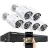 CCTV Sikkerhedssystem, 5MP NVR Kit, Udendørs Vandtæt IP Kamera, 2T, 6stk kameraer