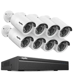 CCTV Sikkerhedssystem, 5MP/3MP Opløsning, IP66 Vandtæt, 8PCS 5MP, Ingen