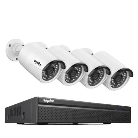 CCTV Sikkerhedssystem, 5MP/3MP Opløsning, IP66 Vandtæt, 4 stk 5MP, 2T
