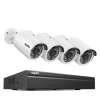 CCTV Sikkerhedssystem, 5MP/3MP Opløsning, IP66 Vandtæt, 4PCS 3MP, 4T