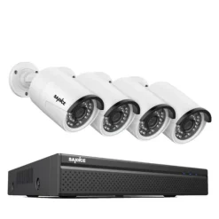 CCTV Sikkerhedssystem, 5MP/3MP Opløsning, IP66 Vandtæt, 4PCS 5MP, Ingen