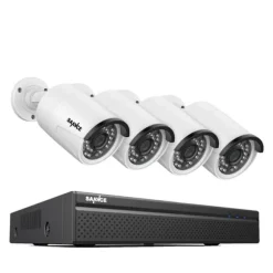 CCTV Sikkerhedssystem, 5MP/3MP Opløsning, IP66 Vandtæt, 4PCS 3MP, Ingen